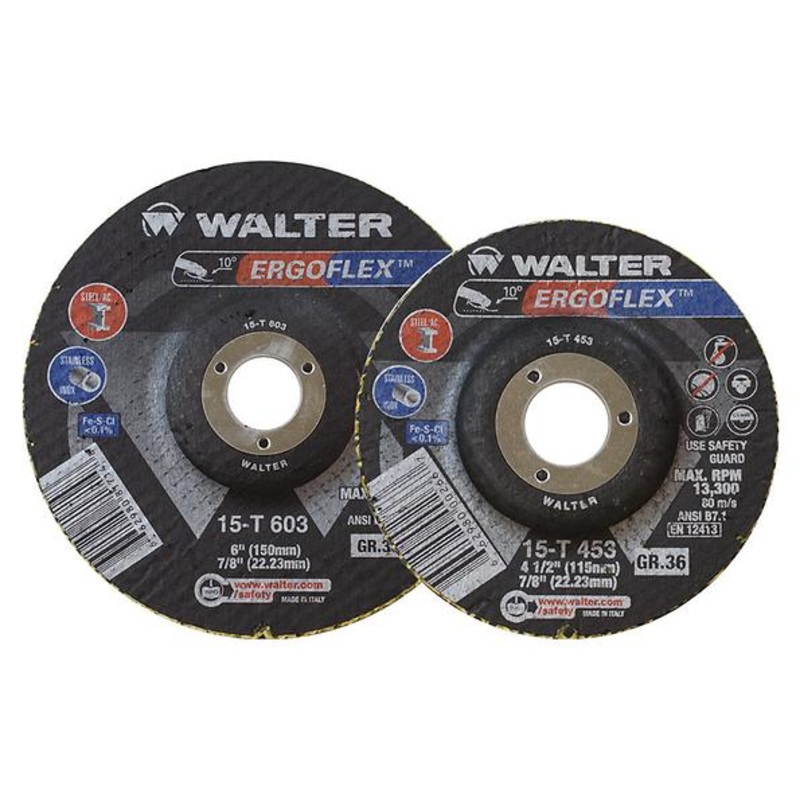ERGOFLEX – Pack of 25|4-1/2″ – 36 Grit|4-1/2″ – 60 Grit|5″ – 36 Grit|6″ – 36 Grit|7″ – 36 Grit