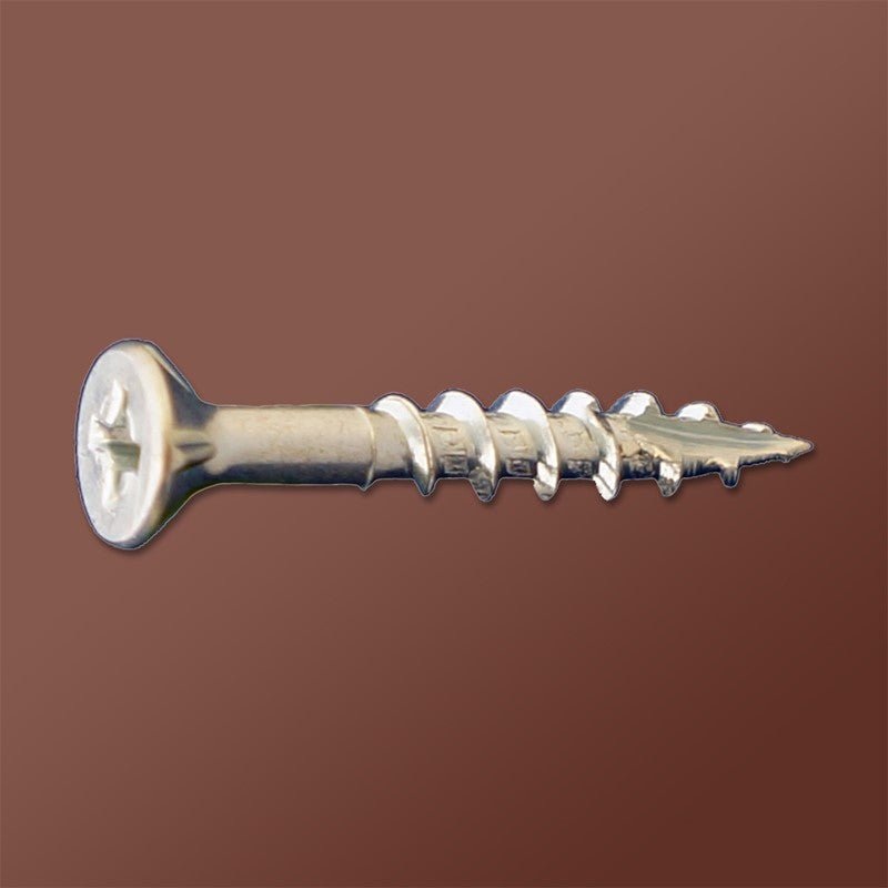 LOK WOOD SCREWS- SQUARE  PHILLIPS FLAT WITH NIBS COARSE TYPE 17 (ZINC)