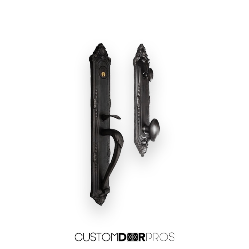 Monaco Handle Set|Black|Dark Bronze|19″ x 2 1/3″ (handle side)  /  11 1/3″ x 3″ (knob side)