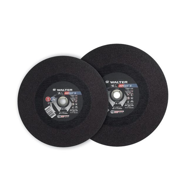 RIPCUT II Cut-Off Wheels|12″ – Pack of 10|14″ – Pack of 10|16″ – Pack of 10|18″ – Pack of 10|20″ (1″ Arbor) – Pack of 5|20″ (40mm Arbor) – Pack of 5