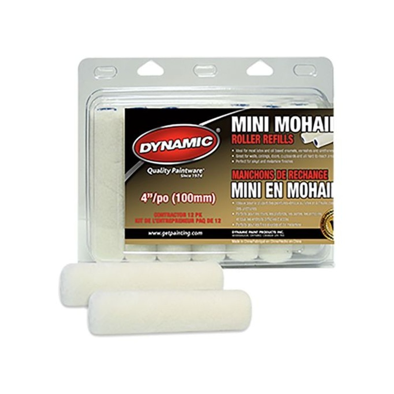Dynamic 05408 4 x 3/16 (100mm x 4mm) Nap Mohair Mini Roller Cover (12pk)