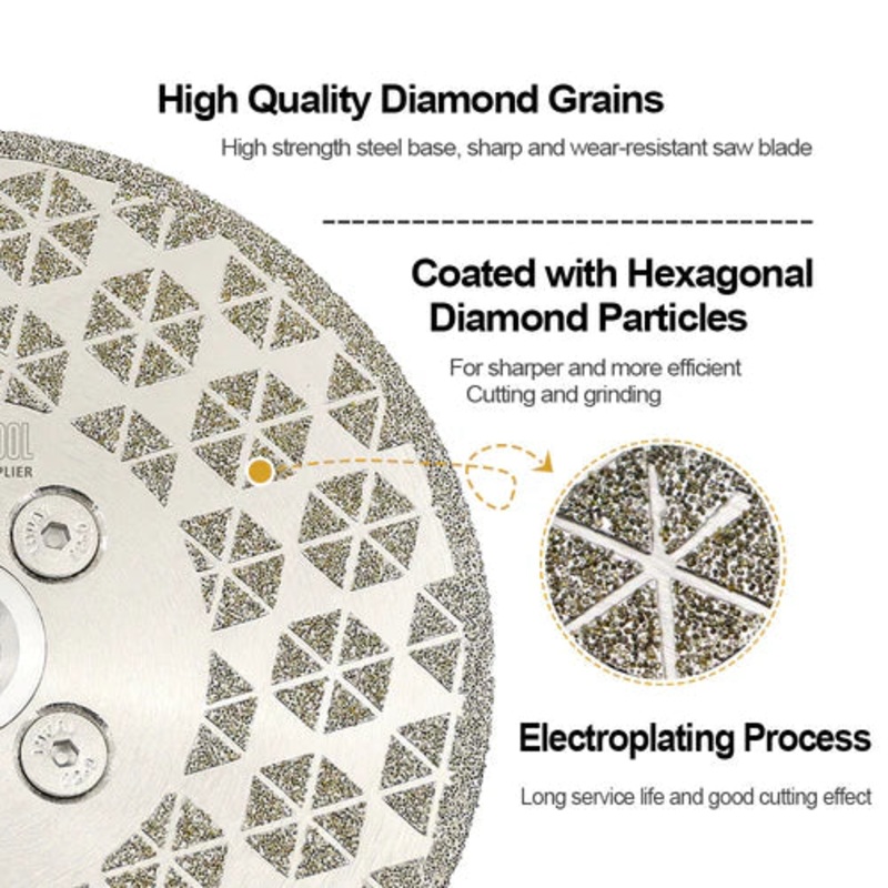 Electroplated Duo Blade Hex Shape with Flange