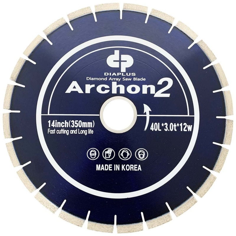 Archon 2 Blade for cutting Quartzite, Quartz, and Granite  on Blue Ripper Sr. Rail Saw