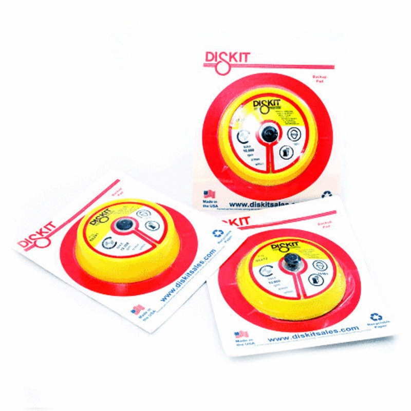 Diskit Backer Pads: 5 inch|5282 with 5/8″-11 adapter, vinyl face|5268 with M8(IT) adapter, canvas face|5272 with M8(IT) adapter, vinyl face
