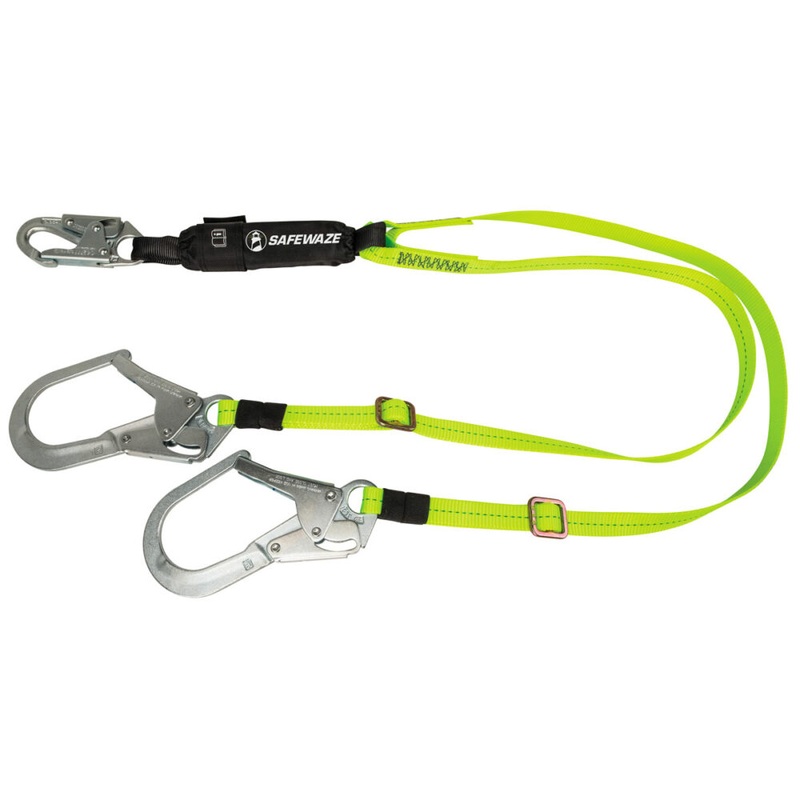 PRO 4-6 Adjustable Energy Absorbing Lanyard: Dual Leg, Rebar Hooks