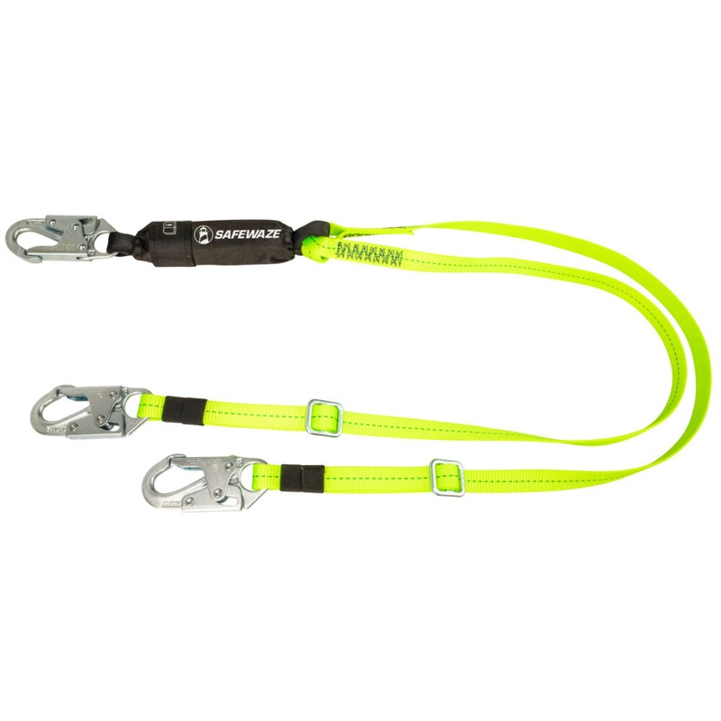 PRO 4-6 Adjustable Energy Absorbing Lanyard: Dual Leg, Snap Hooks