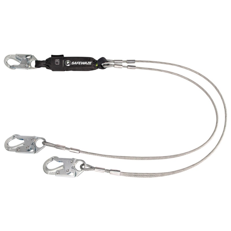 PRO 6 Cable Energy Absorbing Lanyard: Dual Leg, Snap Hooks