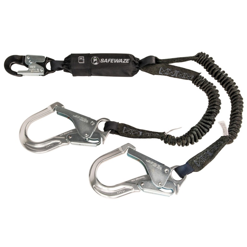 PRO 6 Stretch Energy Absorbing Lanyard: 12 FF Dual Leg, Alu Rebar Hooks