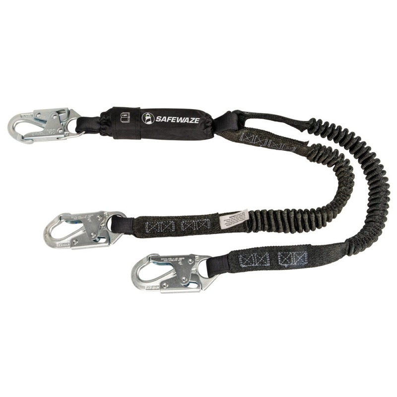 PRO 6 Stretch Energy Absorbing Lanyard: Dual Leg, Snap Hooks