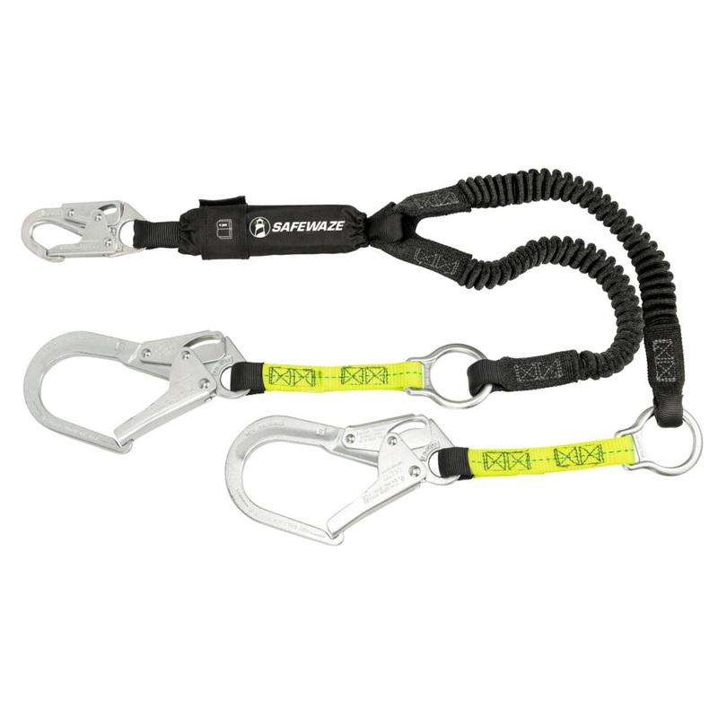 PRO 6 Stretch Energy Absorbing Lanyard: Rebar Hooks, Rescue Rings