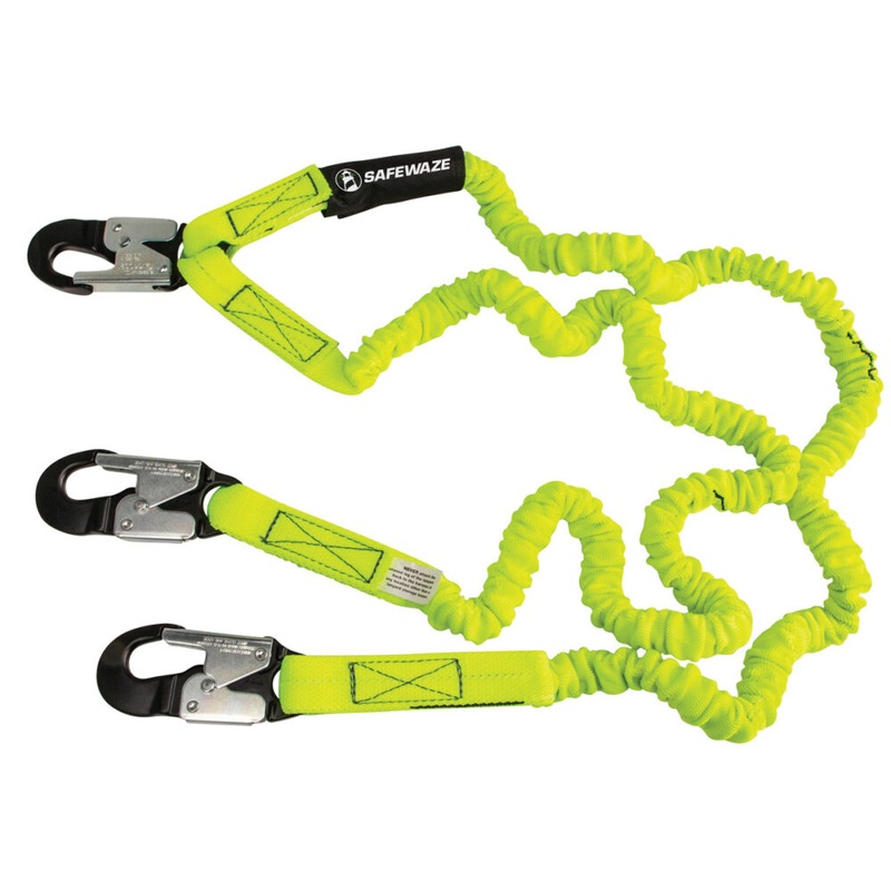 PRO 6 Stretch Internal Energy Absorbing Lanyard: Dual Leg, Alu Snap Hooks