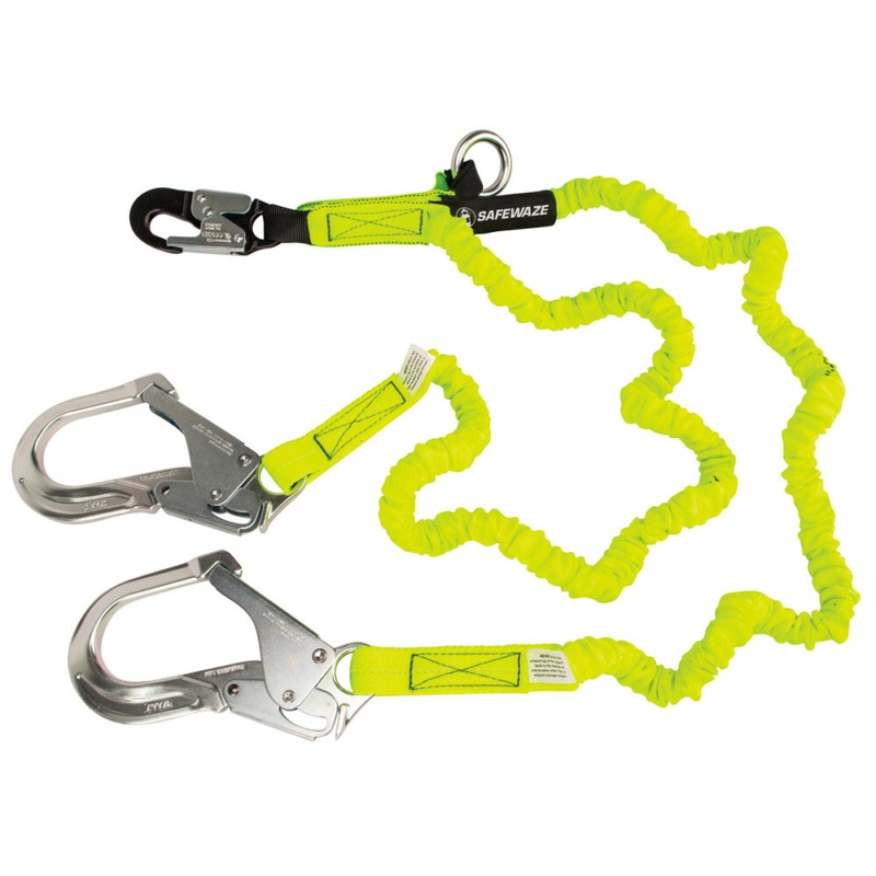 PRO 6 Stretch Internal Energy Absorbing Lanyard: Dual Leg, O-Ring, Alu Rebar Hooks