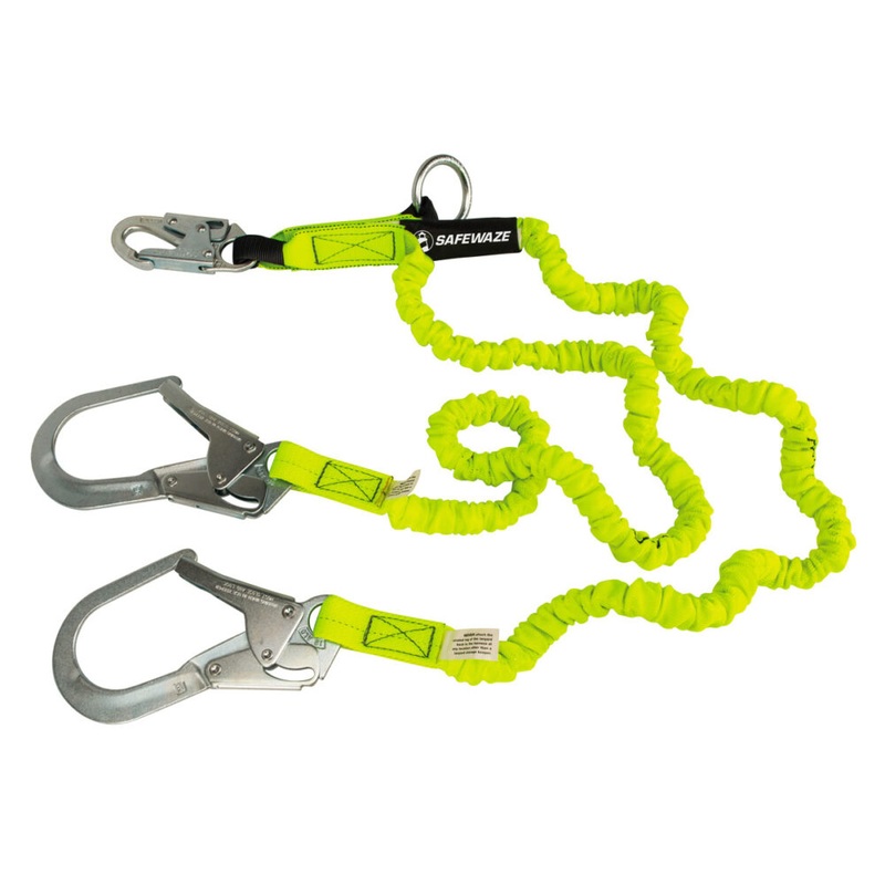 PRO 6 Stretch Internal Energy Absorbing Lanyard: Dual Leg, O-Ring, Rebar Hooks