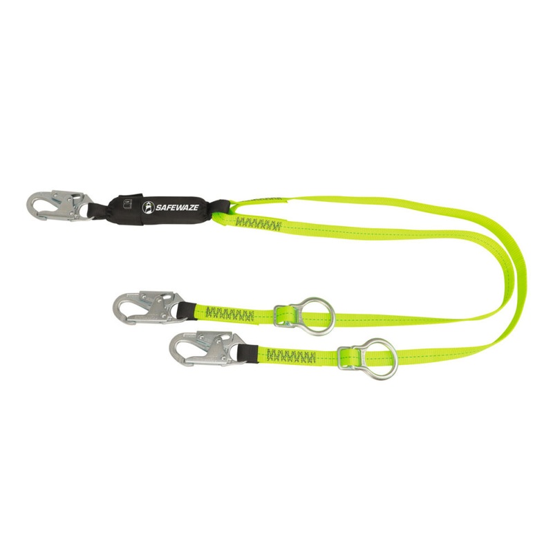 PRO 6 Tie-Back Energy Absorbing Lanyard: Dual Leg, Adjustable Ring