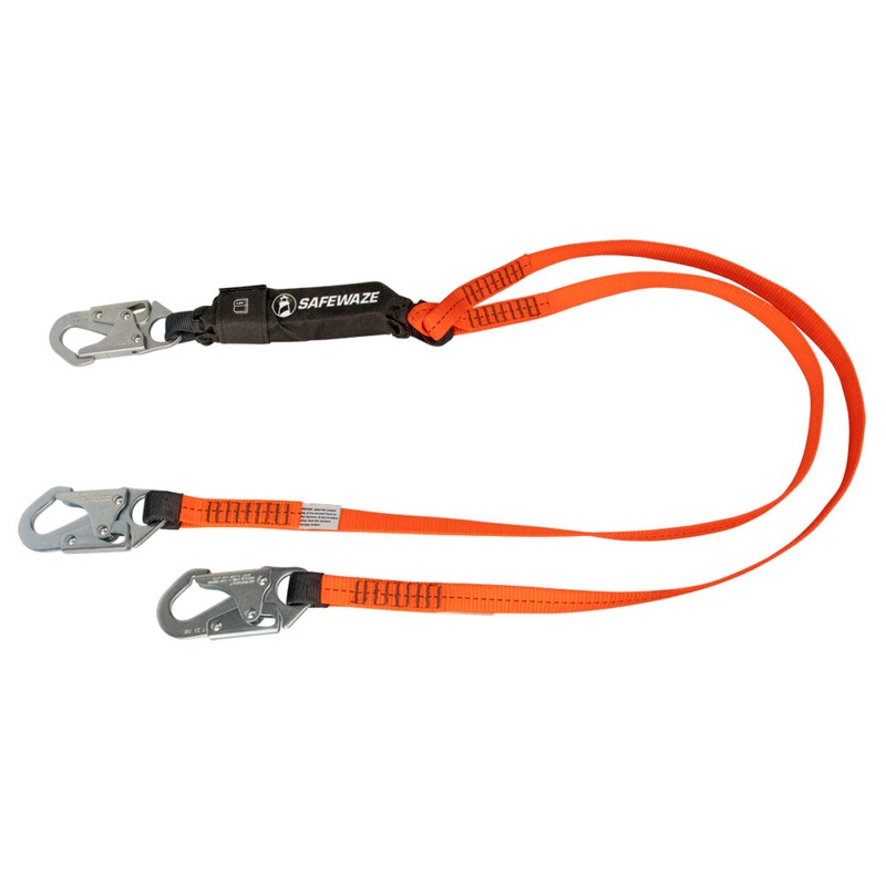 V-Line 6 Energy Absorbing Lanyard: Dual Leg, Snap Hooks
