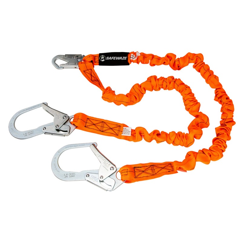 V-Line 6 Stretch Internal Energy Absorbing Lanyard: Dual Leg, Rebar Hooks
