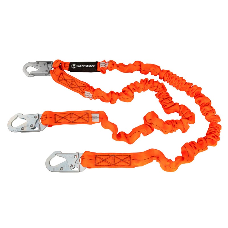 V-Line 6 Stretch Internal Energy Absorbing Lanyard: Dual Leg, Snap Hooks