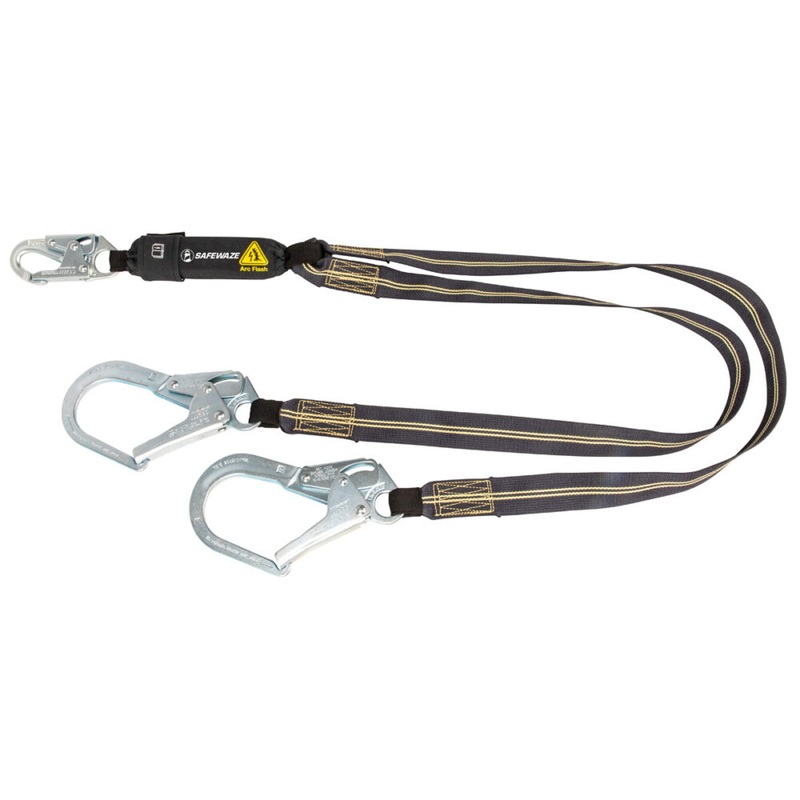 Arc Flash 6 Energy Absorbing Lanyard: Aramid, Dual Leg, Rebar Hooks