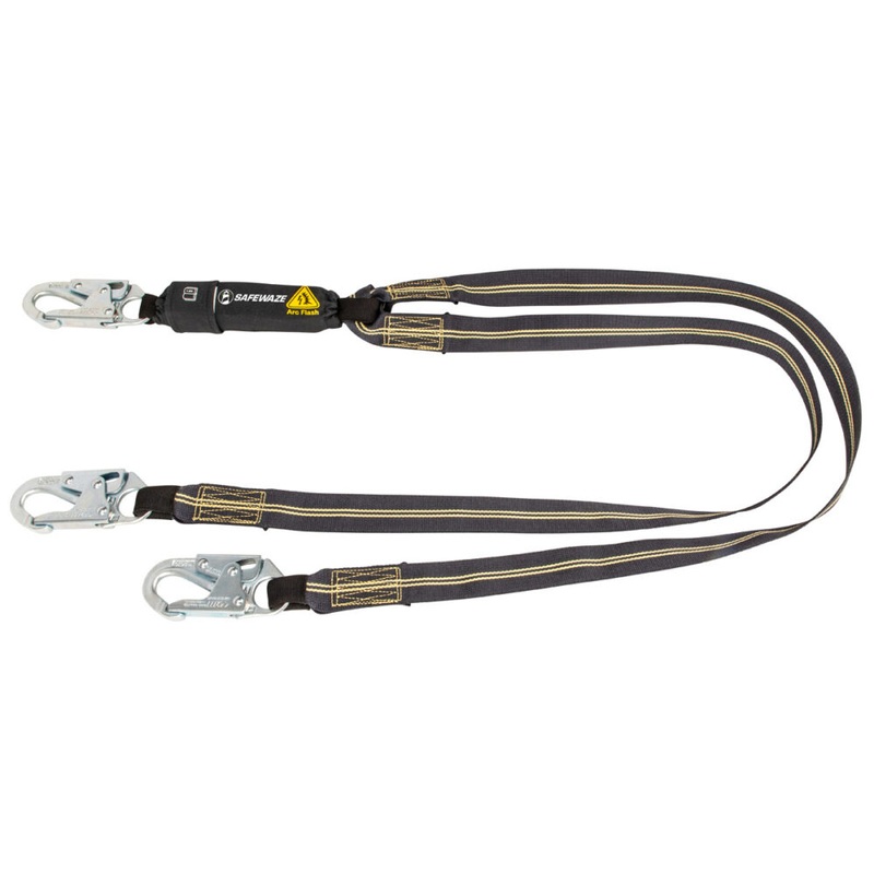 Arc Flash 6 Energy Absorbing Lanyard: Aramid, Dual Leg, Snap Hooks