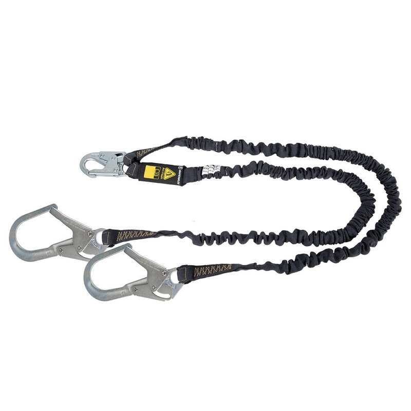 Arc Flash 6 Internal Energy Absorbing Lanyard: Aramid, Dual Leg, Rebar Hooks