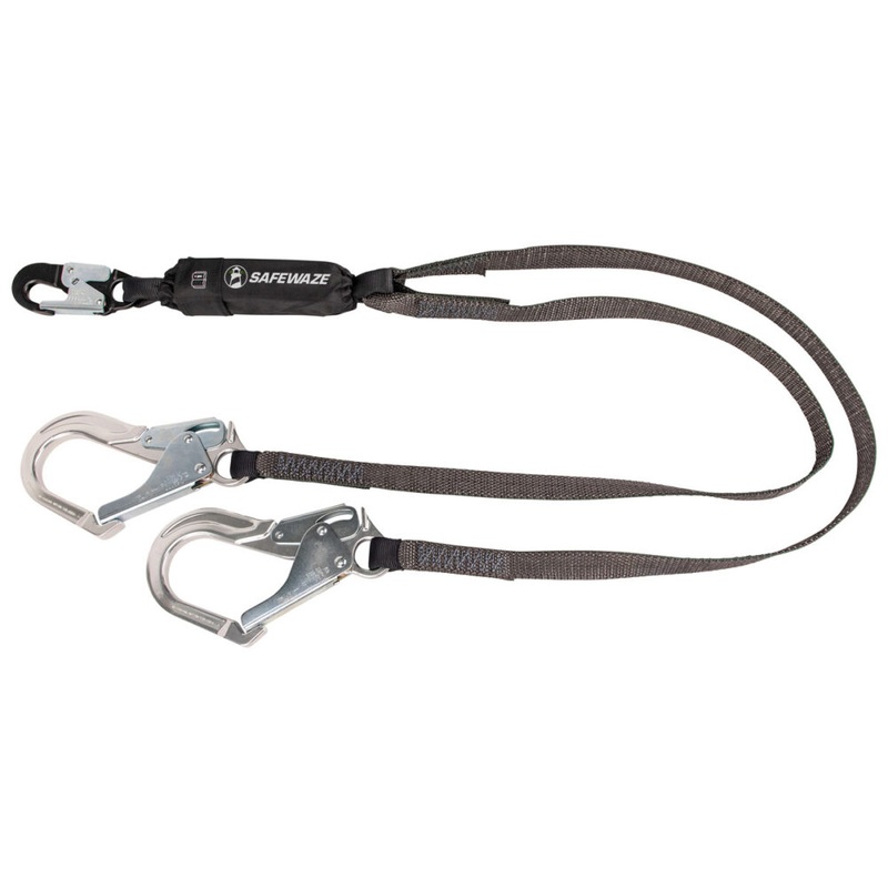 Heavyweight 6 Energy Absorbing Lanyard: Dual Leg, Alu Rebar Hooks