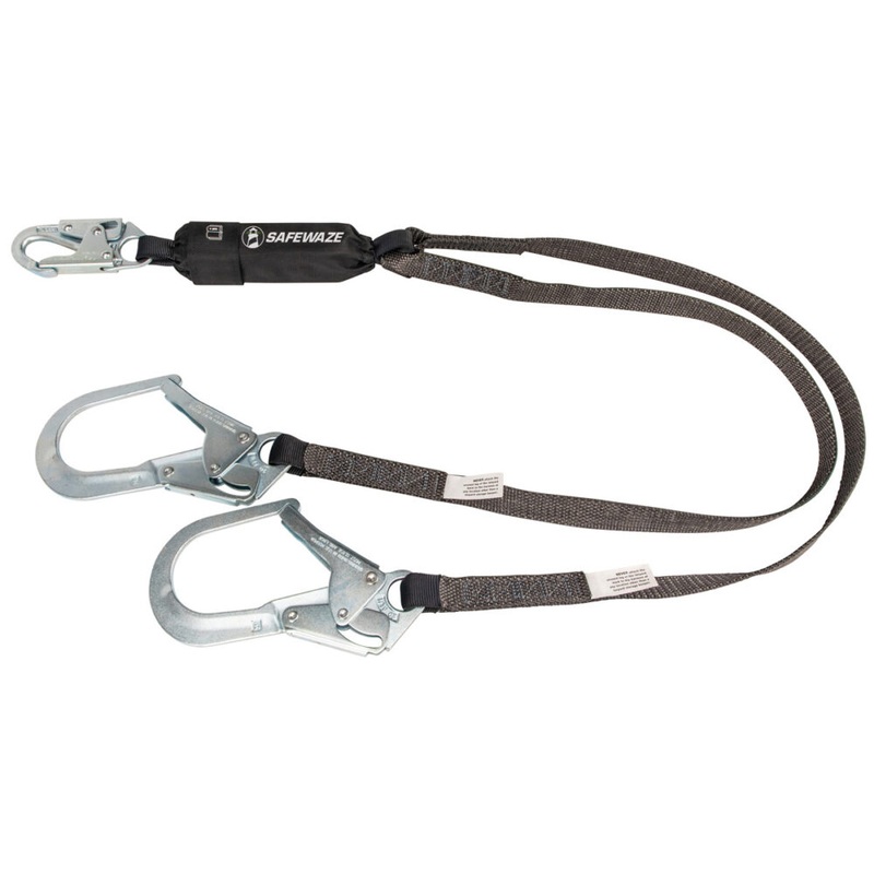 Heavyweight 6 Energy Absorbing Lanyard: Dual Leg, Rebar Hooks