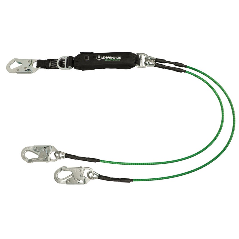 Leading Edge 6 Energy Absorbing Lanyard: D-Ring, Dual Leg, Snap Hooks