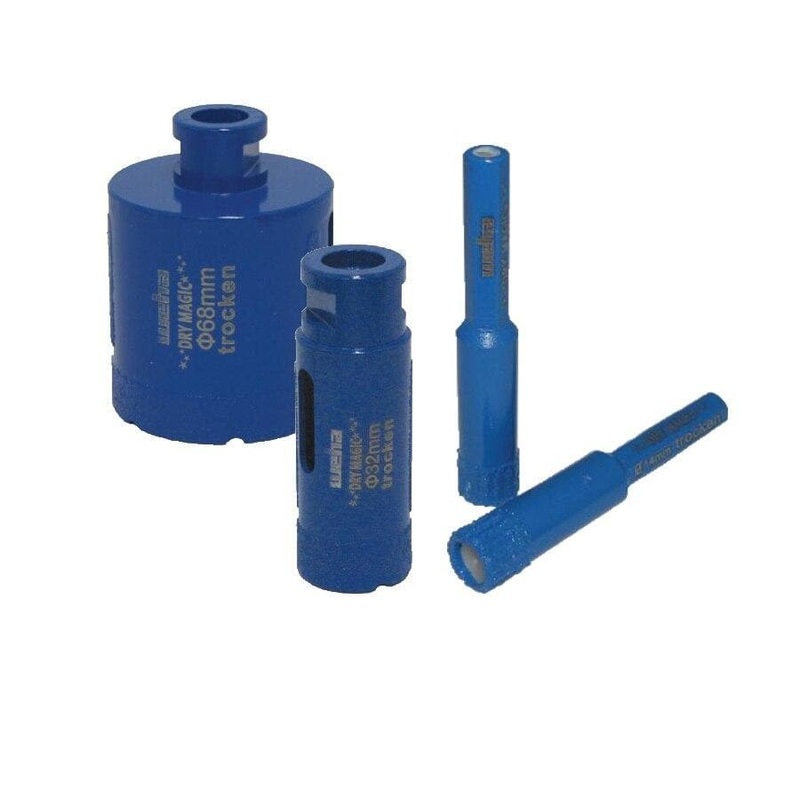 Dry Magic Core Bit|1/4″|1/4″ 6mm (5/8-11 thread)|5/16″|5/16″ 8mm  (5/8-11 thread)|3/8″|3/8″ 10mmn (5/8-11 thread)|1/2″|1/2″ 12mm (5/8-11 thread)|9/16″|9/16″ 14mm (5/8-11 thread)|3/4″ 20mm|1″ 25mm|1 1/4″ 32mm|1 3/8 35mm|1 1/2 40mm|1 3/4″ 45mm|2″ (50mm)|2-3