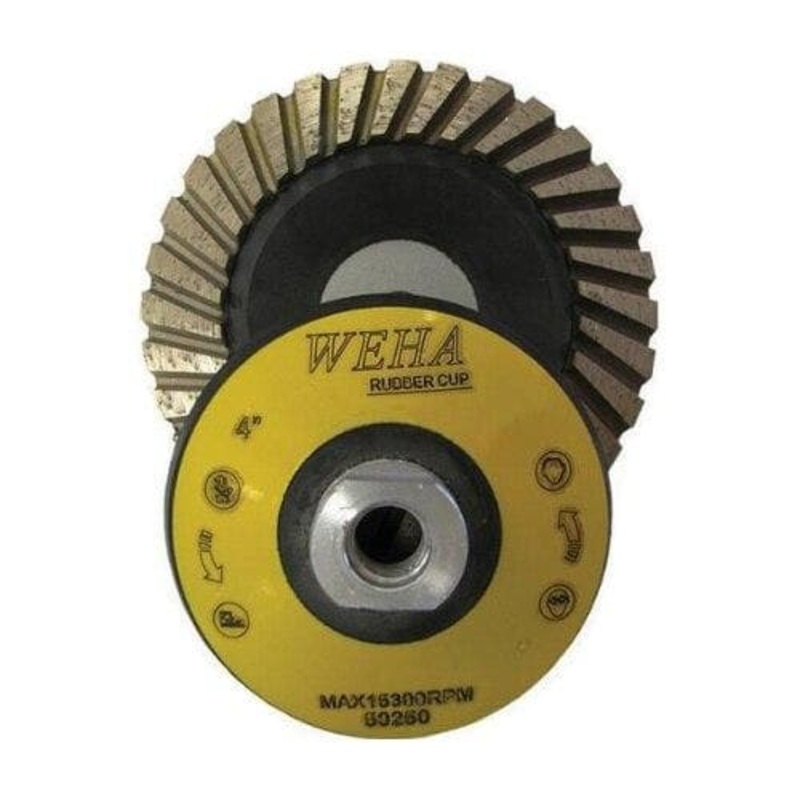 Rubber Diamond Cup Wheel|Coarse Grit 4″|Medium Grit 4″|Coarse Grit 5″
