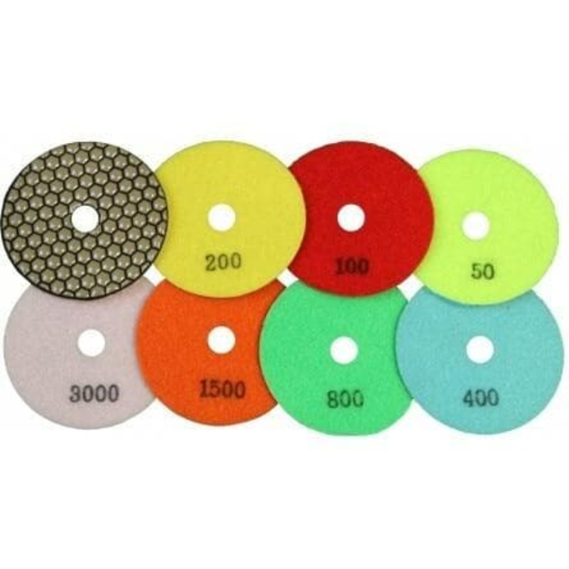 4 Premium Dry Polishing Pads|50|100|200|400|800|1500|3000