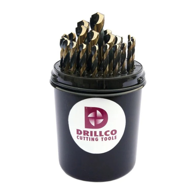 Drillco 400NW29 High Speed Steel Black & Gold Jobber Drill Bits Set 29 PC