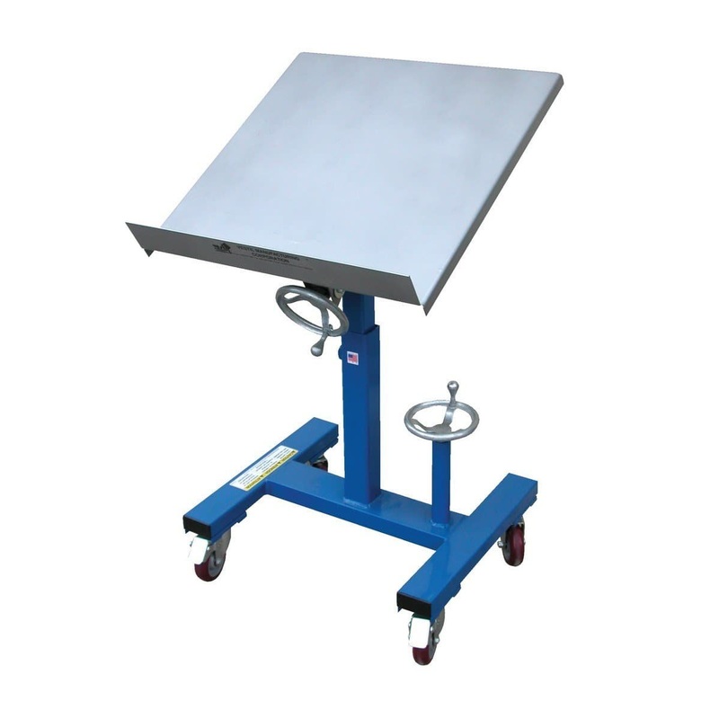 Mobile Tilting Work Tables|31-3/4″ to 42″ (30 Degrees)|28-3/8″ to 38-3/8″ (45 Degrees)|31-1/2″ to 42″ ( 45 Degrees)