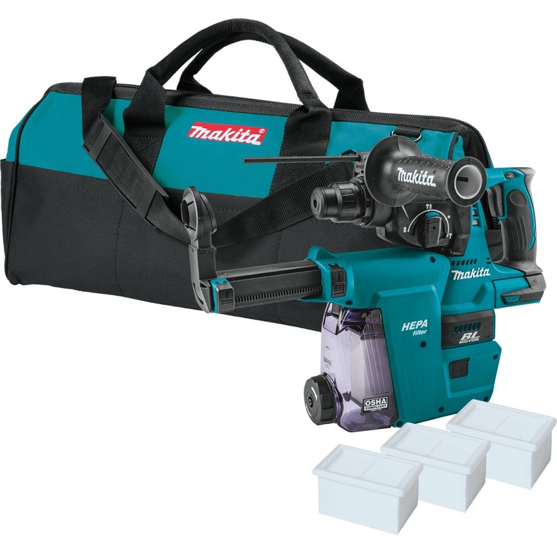 18V LXT LithiumIon Brushless Cordless 1 Rotary Hammer, accepts SDSPLUS bits, w/ HEPA Dust Extractor Attachment, Tool Only