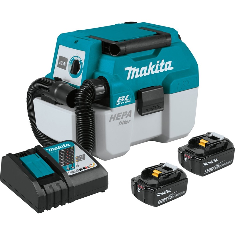 18V LXT LithiumIon Brushless Cordless 2 Gallon HEPA Filter Portable Wet/Dry Dust Extractor/Vacuum (5.0Ah)