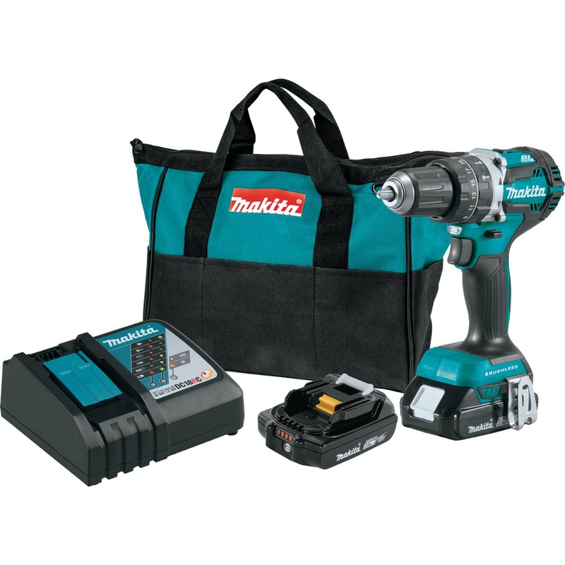 18V LXT LithiumIon Compact Brushless Cordless 1/2 Hammer DriverDrill Kit (2.0Ah)