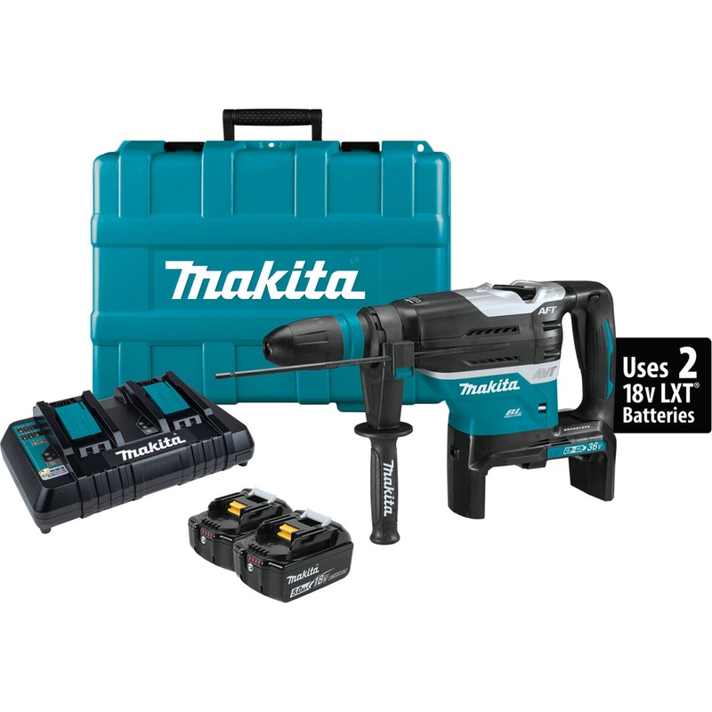 36V (18V X2) LXT Brushless 19/16 Advanced AVT Rotary Hammer Kit, SDSMAX, AFT, AWS (5.0Ah)