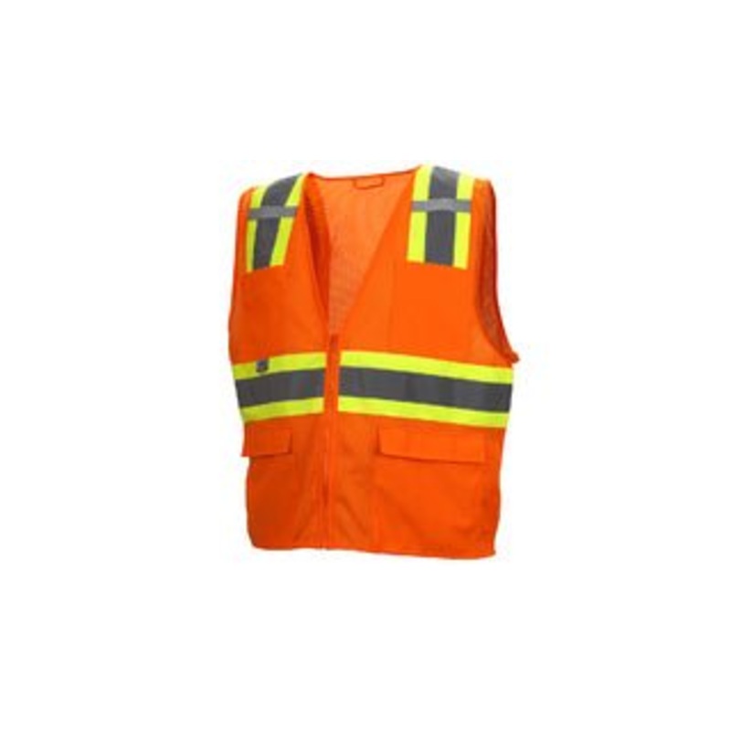 RVZ23 Series Class 2 Hi-Vis Orange & Lime Safety Vests (Pack of 5)