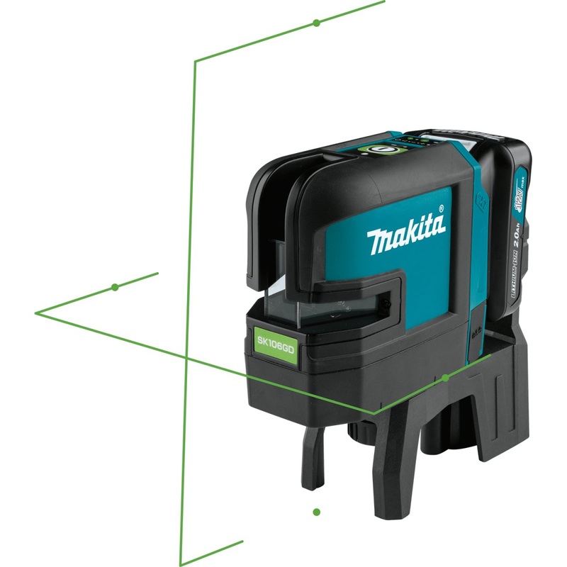 12V Max CXT LithiumIon Cordless SelfLeveling CrossLine/4Point Green Beam Laser (2.0Ah)