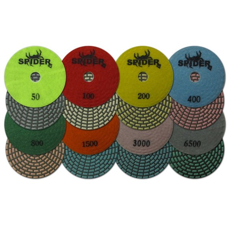 SPIDER Dry Polishing Pads|50g|100g|200g|400g|800g|1500g|3000g|6500g