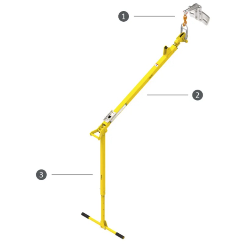 Pole Hoist System|Flange adapter for lateral entry|72”(1829mm) pole hoist|Adjustable T-Bar leg for pole hoist