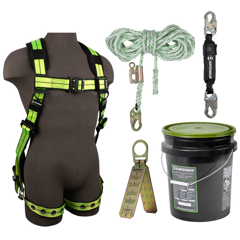 PRO+ Bucket Roof Kit: FS-FLEX185 Harness, FS700-50GA VLL, FS8800SP-H Absorber, FS870 Anchor