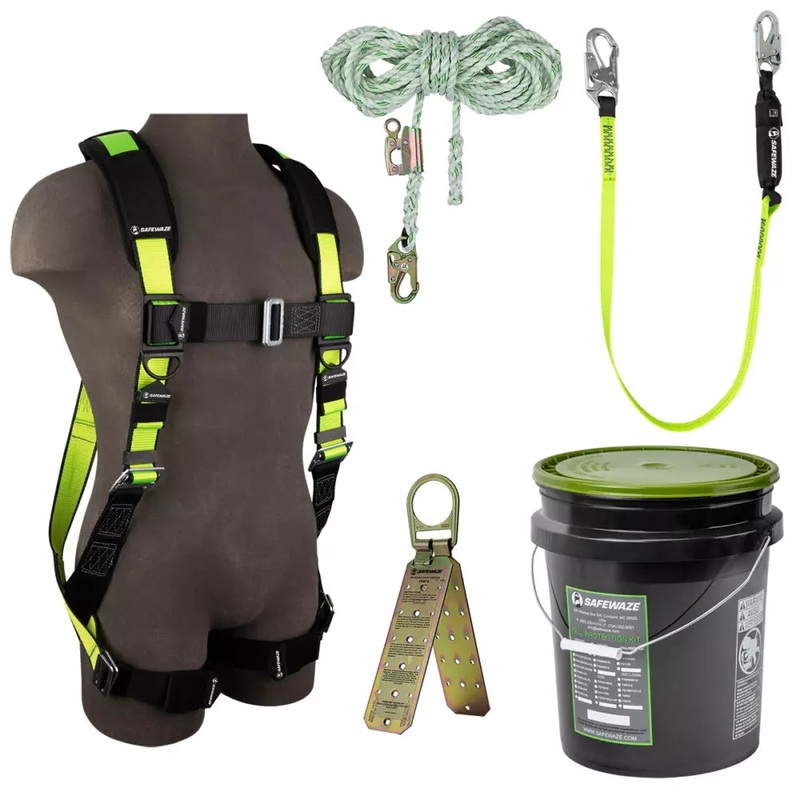 PRO Bucket Roof Kit: FS280 Harness, FS700-50GA VLL, FS560 Lanyard, FS870 Anchor