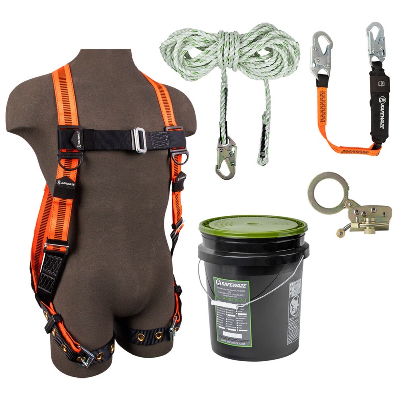V-Line Bucket Roof Kit: FS99185-E Harness, FS700-50 VLL, FS1120 Grab, FS88560-E3 Lanyard