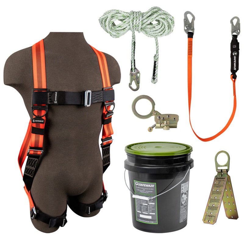 V-Line Bucket Roof Kit: FS99280-E Harness, FS700-50 VLL, FS1120 Grab, FS88560-E Lanyard, FS870 Anchor
