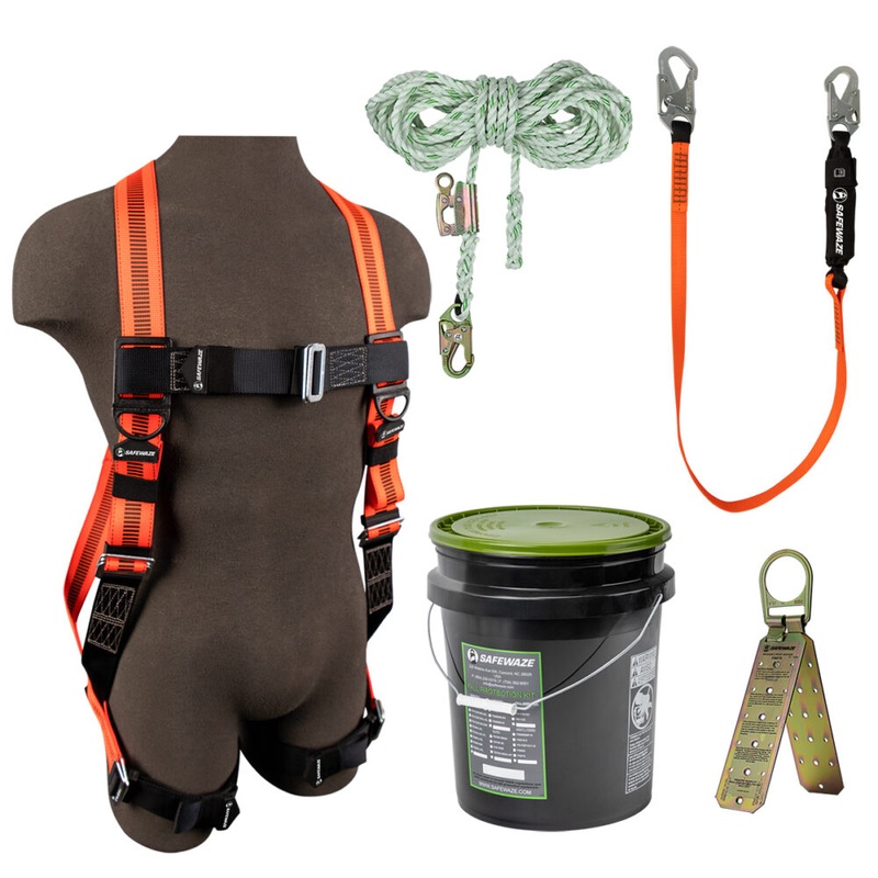 V-Line Bucket Roof Kit: FS99280-E Harness, FS700-50GA VLL, FS88560-E Lanyard, FS870 Anchor
