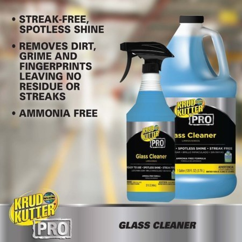 Krud Kutter Pro Glass Cleaner|32 oz Trigger Spray – 6 Units|1 Gallon – 4 Packs