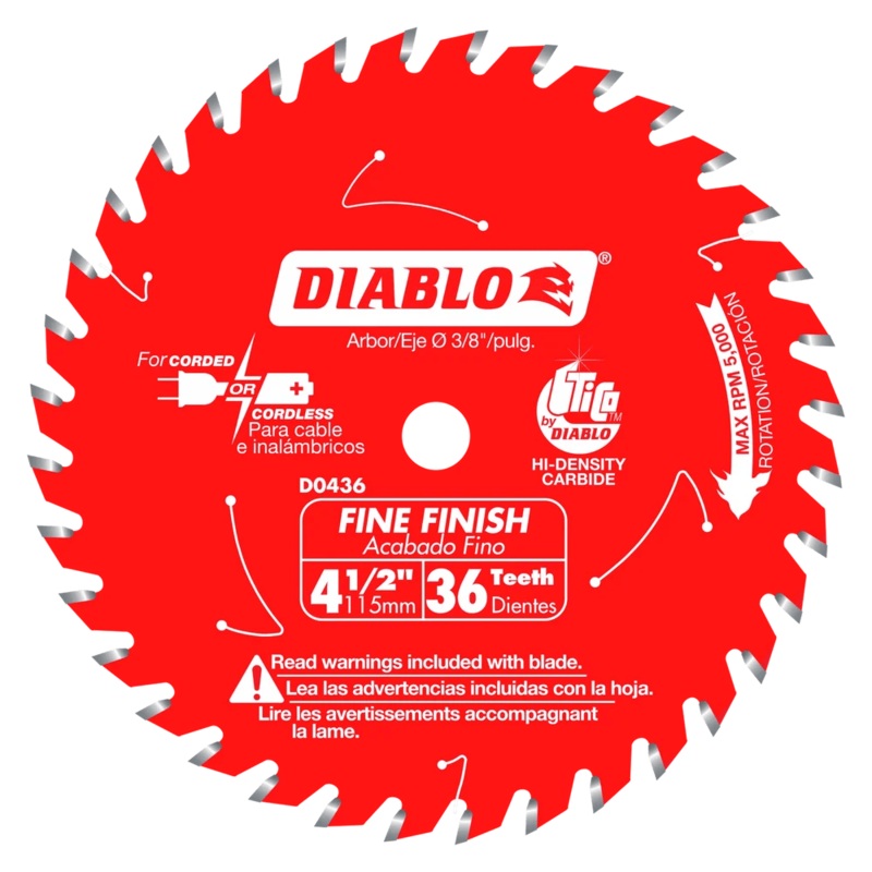 4-1/2 in. 36 Tooth Fine Finish Saw Blade – 15 per Order