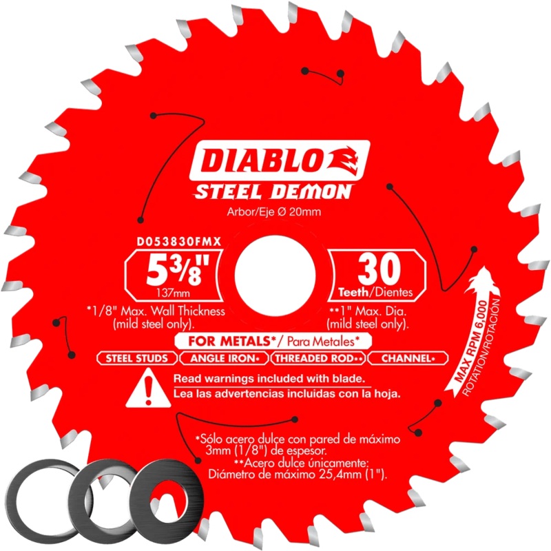 53/8 in. x 30 Tooth Carbide-Tipped Saw Blade for Metal – 10 per Order