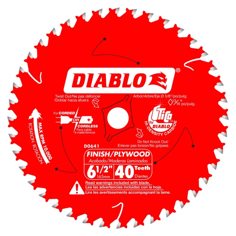6-1/2 in. x 40 Tooth Finish Trim Saw Blade – 15 per Order