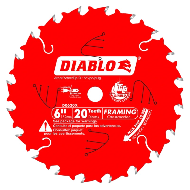6 in. x 20 Tooth Framing Saw Blade for Porter Cable Saw Boss – 18 per Order